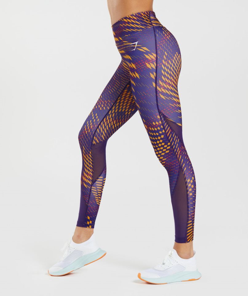 Women's Gymshark Sport Running Leggings Purple | CA 7081NA